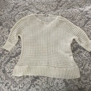 Original Coldwater Creek crocheted long- sleeved white sweater, size 18/1X!